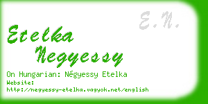etelka negyessy business card