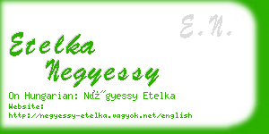etelka negyessy business card